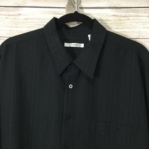 Moda Campia Men's Black Button Down Short Sleeve Shirt Size XXL - Picture 2 of 9